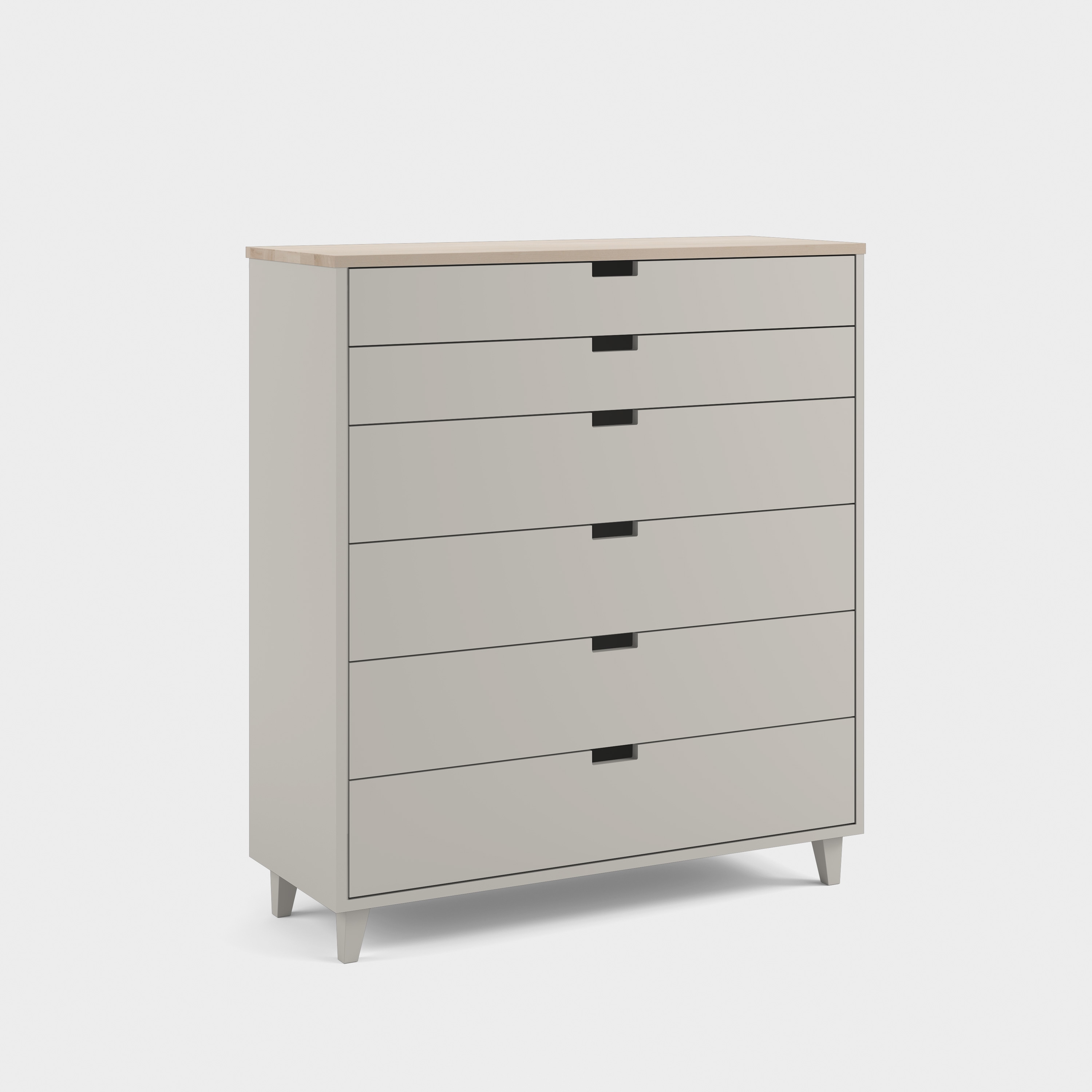 Massiv byrå med 6 lådor H5+/M2