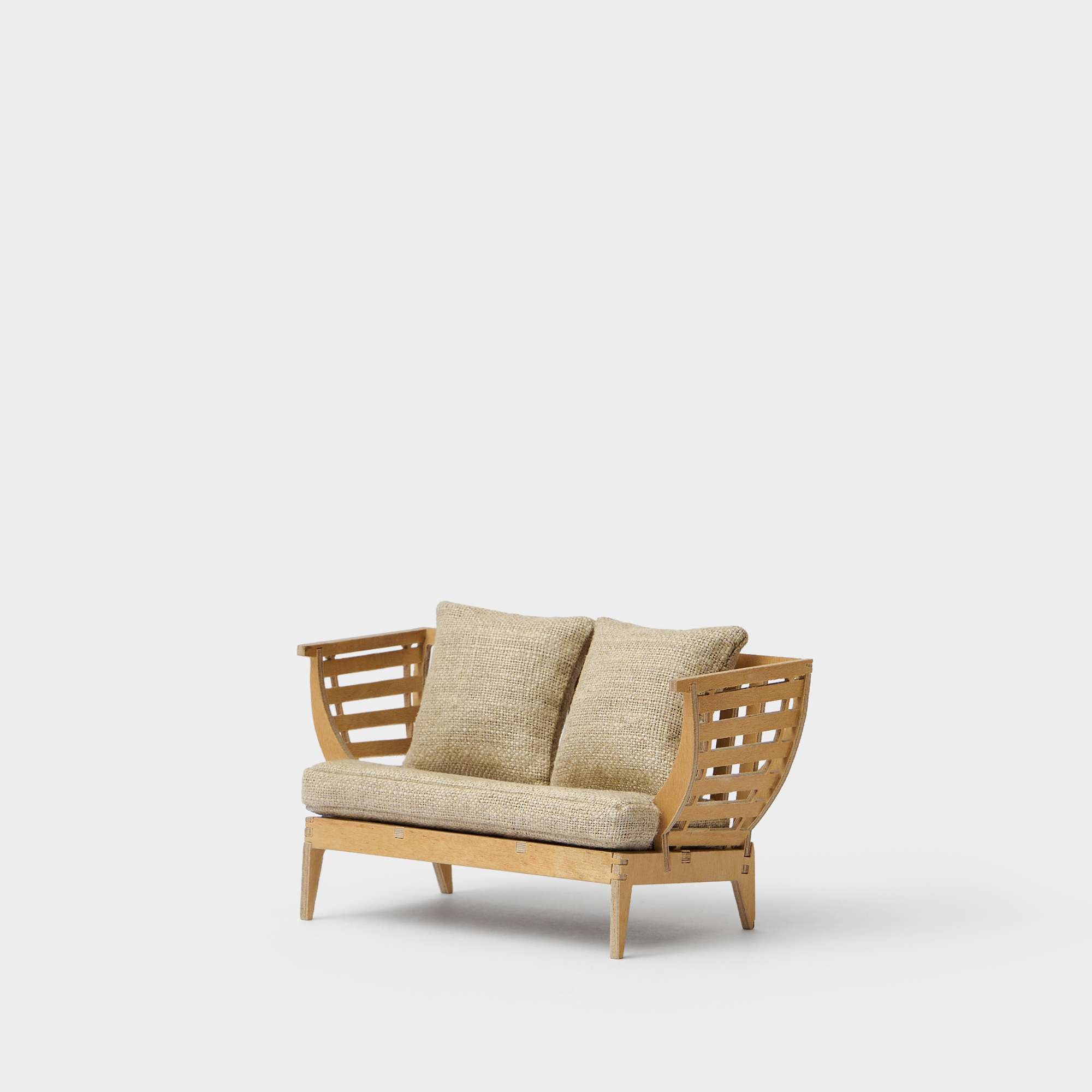 Miniature Wooden sofa 2-seater