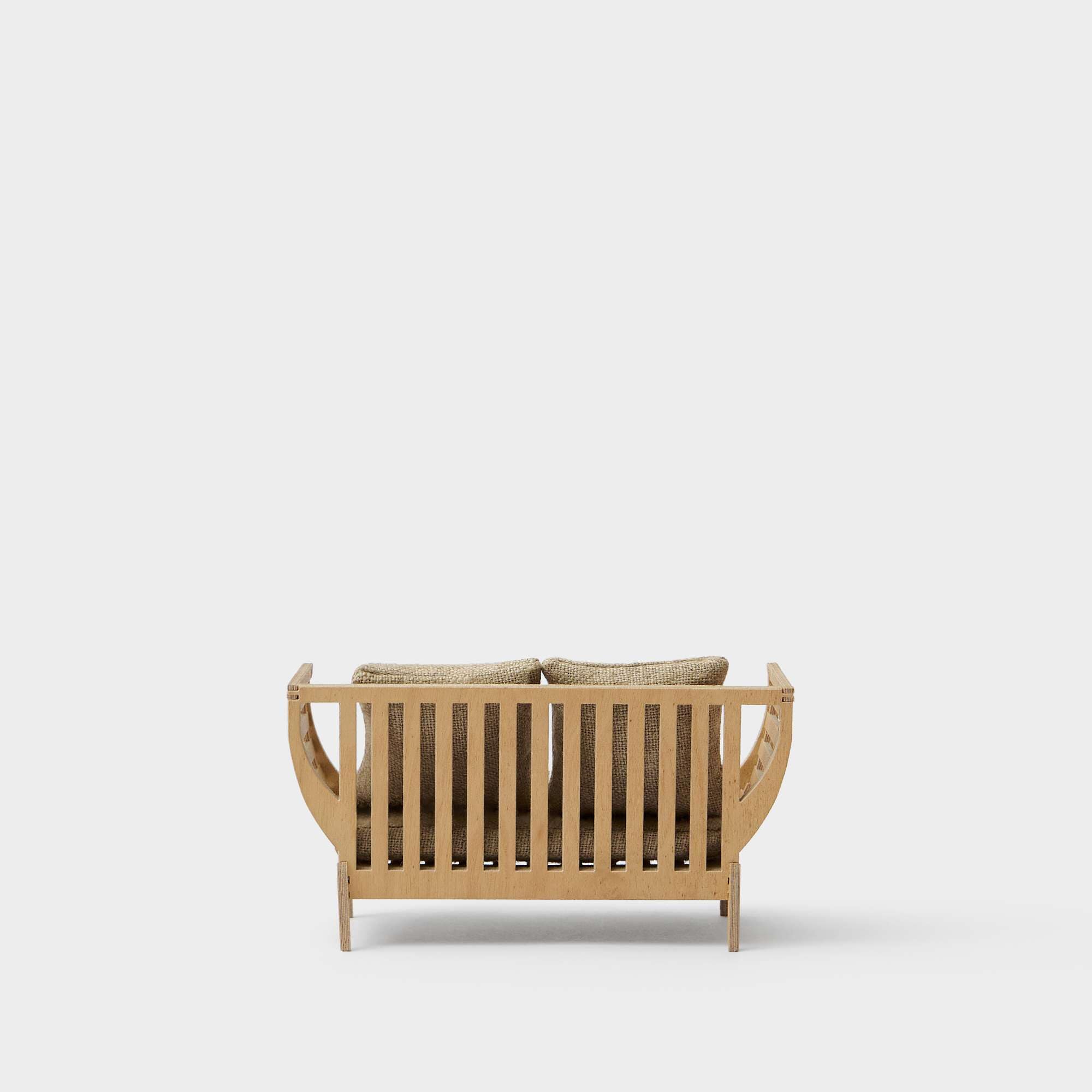 Miniature Wooden sofa 2-seater