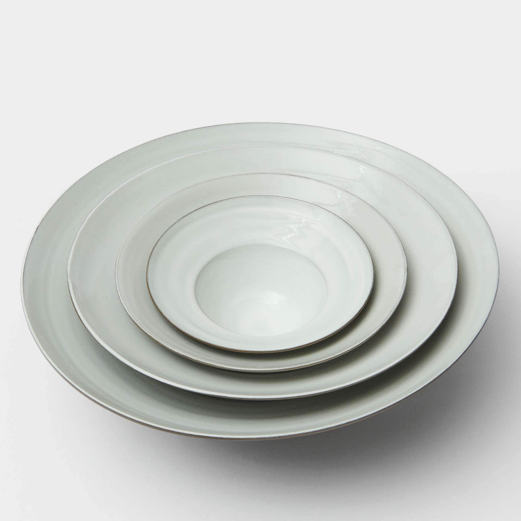 Bowl with rim white/brown 18 cm